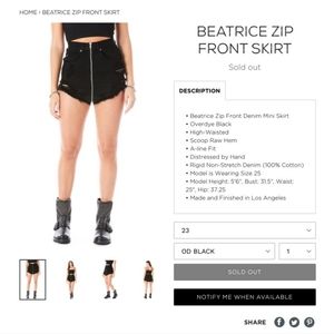 Carmar los angeles denim zip mini skirt black wome size 25